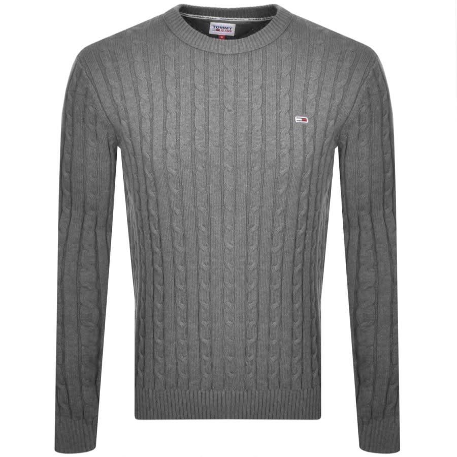 Alternative Image for ProductTommy Jeans Crew Neck Cable Knit Jumper Grey1